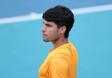 Karlos Alkaraz na meču protiv Sebastijana Korde