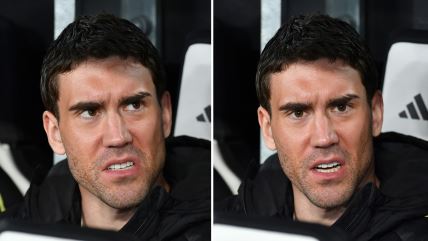 Dušan Vlahović se ljuti na klupi Juventusa.