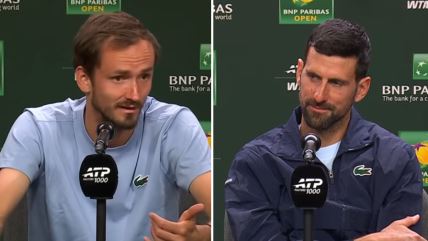 Danil Medvedev i Novak Đoković na konferenciji