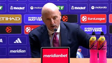 Saša Obradović na konferenciji za novinare posle Zvezda Pariz