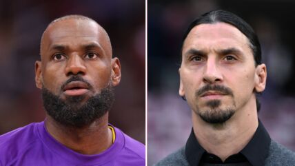 Lebron Džejms sa leve strane i Zlatan Ibrahimović sa desne.