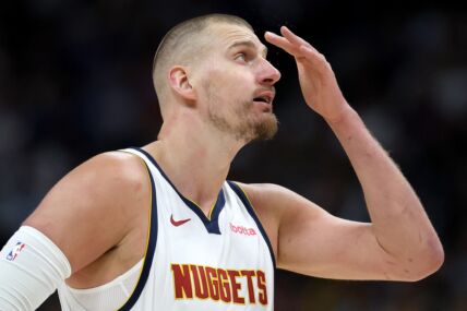 Košarkaš Denvera Nikola Jokić na NBA utakmici.