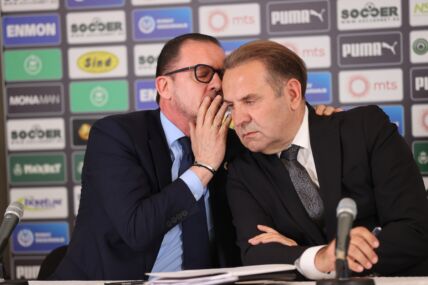 Predrag Mijatović i Rasim Ljajić posle meča.
