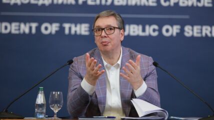 Aleksandar Vučić na konferenciji za medije.