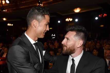 Kristijano Ronaldo i Lionel Mesi na dodeli Zlatne lopte