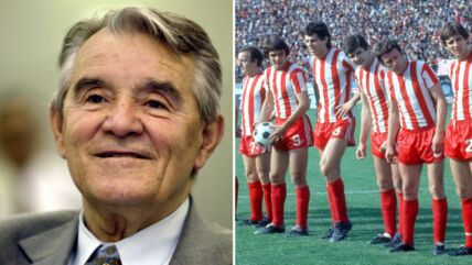 Miljan Miljanić i fudbaleri Crvene zvezde