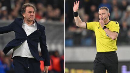 Miroslav Tanjga dobacuje sudiji Pavlu Iliću na finalu Kupa Zvezda Vojvodina
