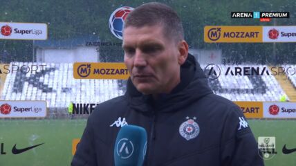 Srđan Blagojević daje izjavu posle Partizan Čukarički