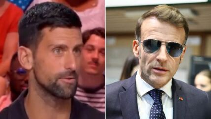 Novak Đoković i Emanuel Makron