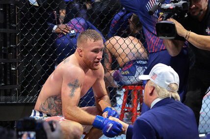 Džastin Gejdži i Donald Tramp posle UFC 250.