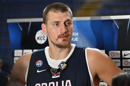 Nikola Jokić na konferenciji za medije.