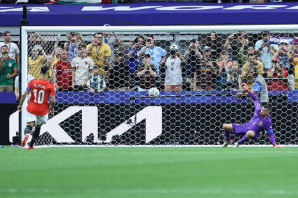 Penal na meču Australije i Egipta, gol Mohameda Salaha protiv Metjua Rajana.