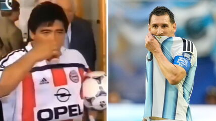 Dijego Maradona pije sa 39 Lionel Mesi igra na Svetskom prvenstvu