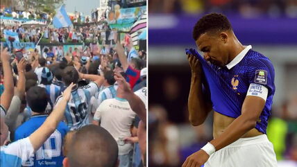 Navijači Argentine i Kilijan Mbape