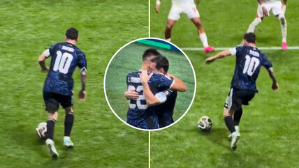 Lionel Mesi i Lautaro Martinez proslavljaju gol