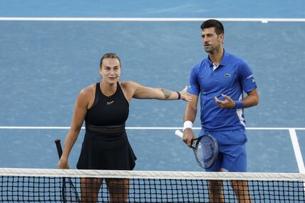Arina Sabalenka i Novak Đoković igraju dubl na egzibiciji