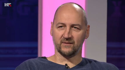 Dino Rađa u intervjuu na HRT krupan kadar.