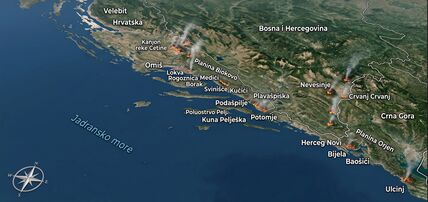 Mapa požara na Jadranu