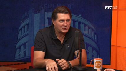 Nedeljko Jovanović u studiju RTS-a daje izjavu.