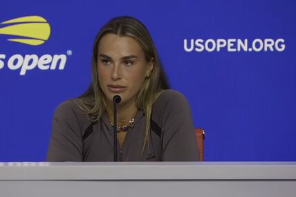 Arina Sabalenka na konferenciji za medije