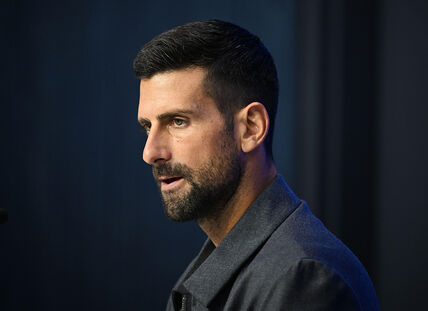 Novak Đoković iz profila na US Openu.