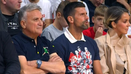 Novak Đoković i Srđan Đoković u Beogradskoj areni na utakmici Zvezde