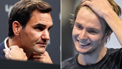 Rodžer Federer i Aleksandar Bublik