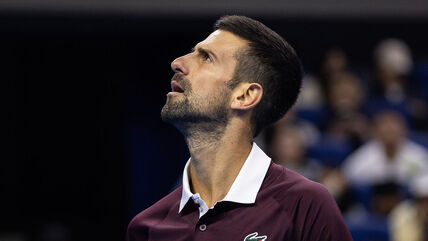 Novak Đoković na meču protiv Nuna Boržeša