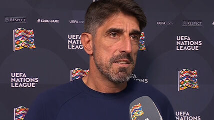 Veljko Paunović daje izjavu posle Holandija - Srbija.