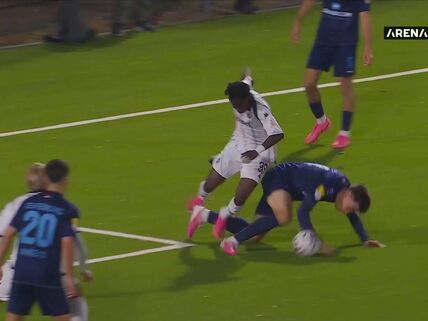 Sporna situacija sa meča Železničar Pančevo - Partizan, zbog koje su crno-beli tražili penal.