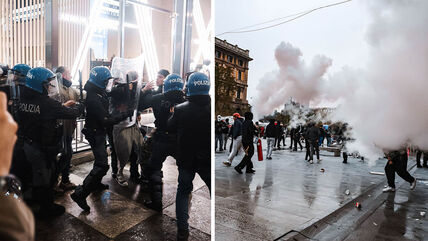 Italija, Milano, protest