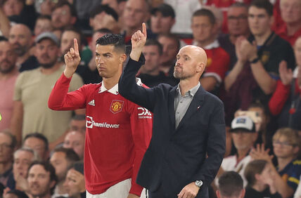 Erik ten Hag i Kristijano Ronaldo u Mančester junajtedu.
