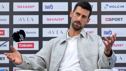 Novak Đoković na konferenciji za novinare u Bazelu