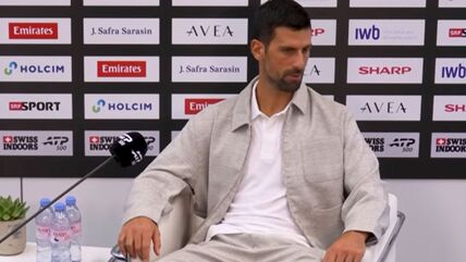Novak Đoković na konferenciji za novinare u Bazelu