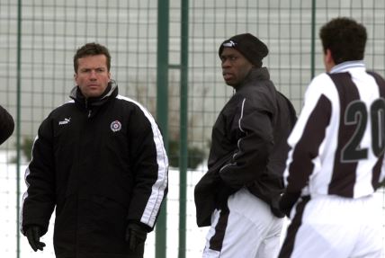 Lotar Mateus, legendarni nemački fudbaler, koji je uveo Partizan u Ligu šampiona 2003. godine. Pored njega je Taribo Vest.