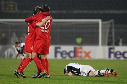 Partizan - Augzburg: Živković u suzama FOTO