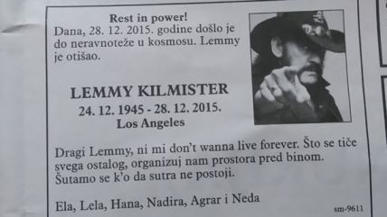 Motorhead Lemi Lemmy Kilmister godišnjica smrti