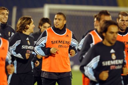 Salgado, Ronaldo i Raul, trening na stadionu Partizana