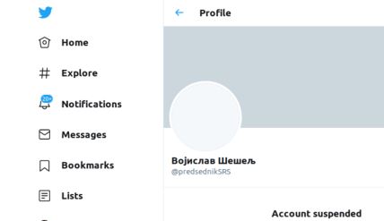 Vojislav Šešelj: Ukinut Twitter nalog