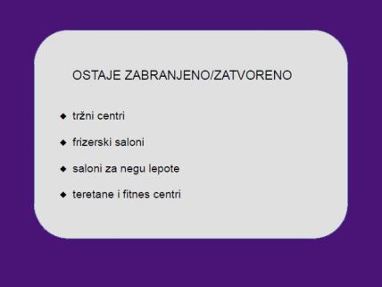 Popuštanje mera - otvaraju se zanatske radnje. evo kada saloni, tržni centri...