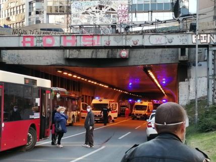 Beograd-zapalio se autobus-gsp-Terazijski tunel