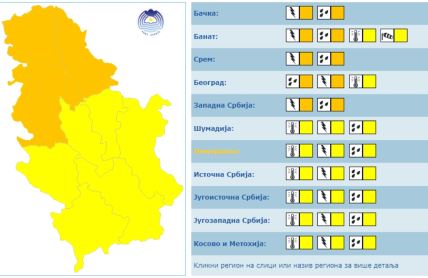 Srbija RHMZ upozorenje vremenske nepogode najnovije vesti