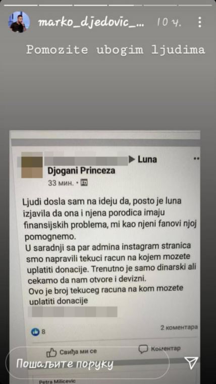 Luna Đogani fanovi pomoć žiro račun 