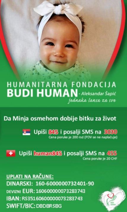 Minja humanitarna akcija Budi human spinalna mišićna atrofija