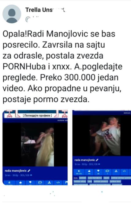 Rada Manojlović porno sajt snimci foto