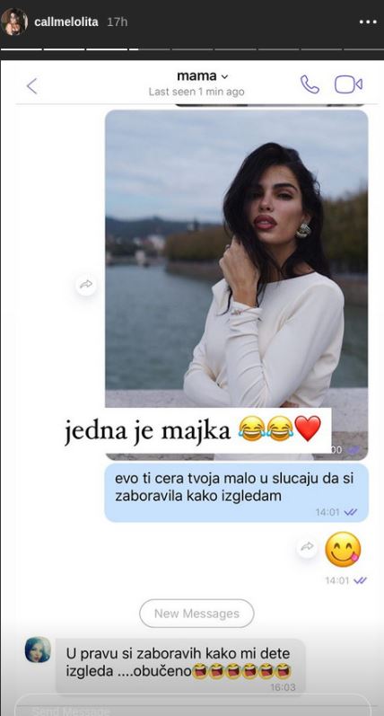 Jovana Đorđević majka reakcija na gole fotke prepiska Instagram foto