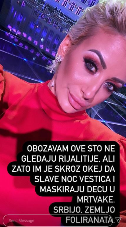 dusica jakovljevic noc vestica rijaliti decu maskirate u mrtvake instagram foto