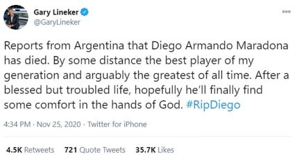 dijego armando maradona umro skandal geri lineker