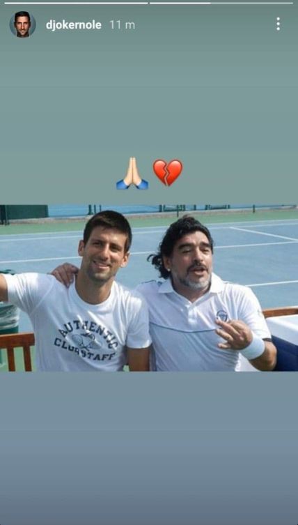 umro dijego maradona vesti novak djokovic instagram foto oprostaj