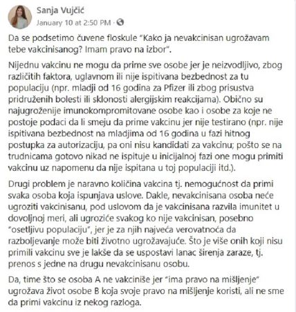 korona virus vakcinacija da li nevakcinisani ugrozavaju vakcinisane